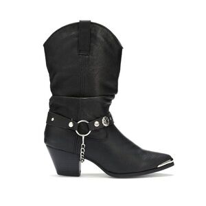 Dingo Leather Black Western Cowgirl Slouch Boots Size 5.5